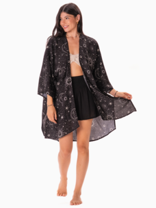 Lotus and Luna Cosmic Sky Aloha Cover Up Black