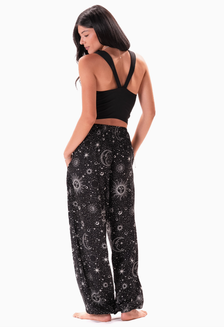 Cosmic Sky Harem Pants with Pockets