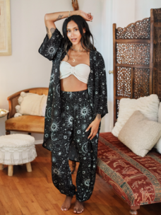 Cosmic Sky Aloha Cover Up Black