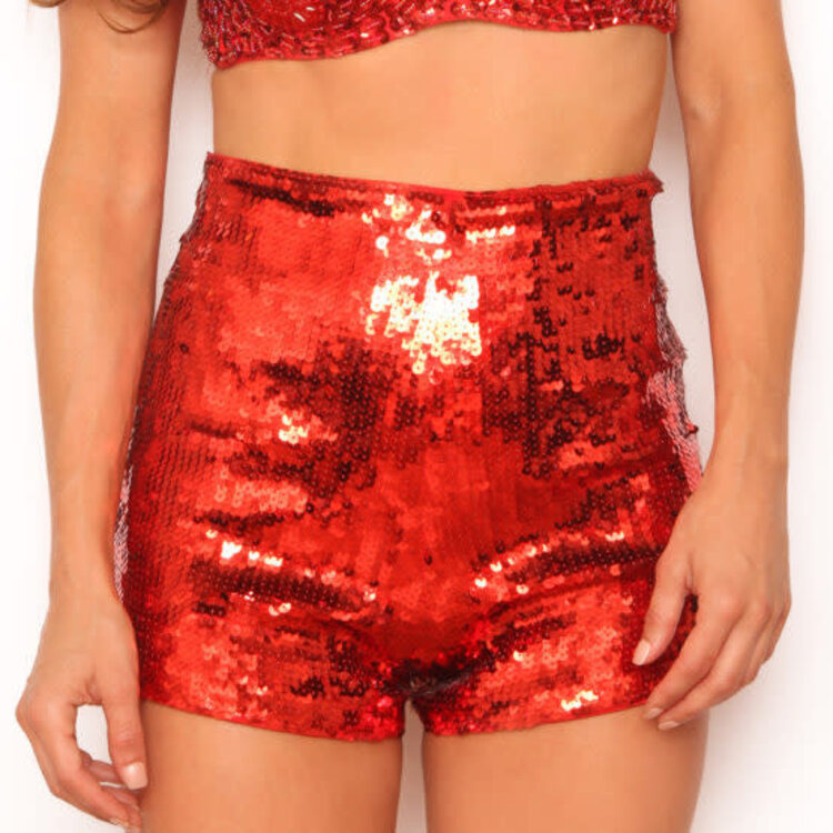High Waisted Sequin Short