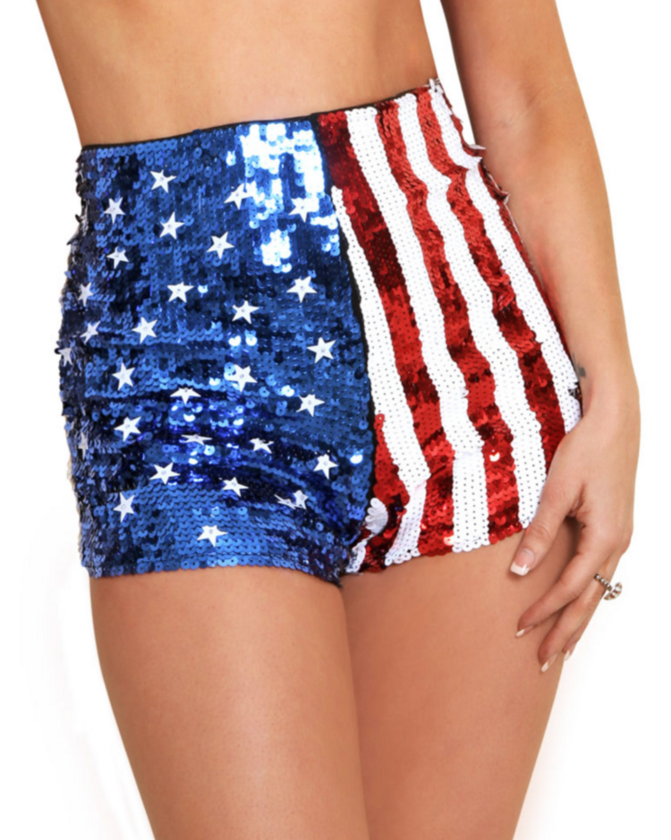 High Waisted Sequin Short