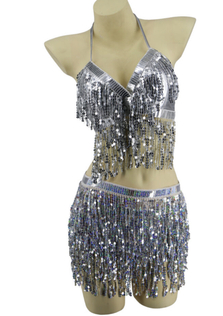 Sequin Frill Skirt