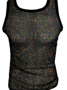 Glitter Mesh Tank Black Multi