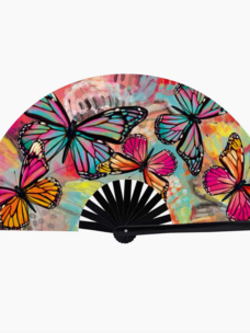 Flutter By Butterfly Super Blacklight Folding Fan