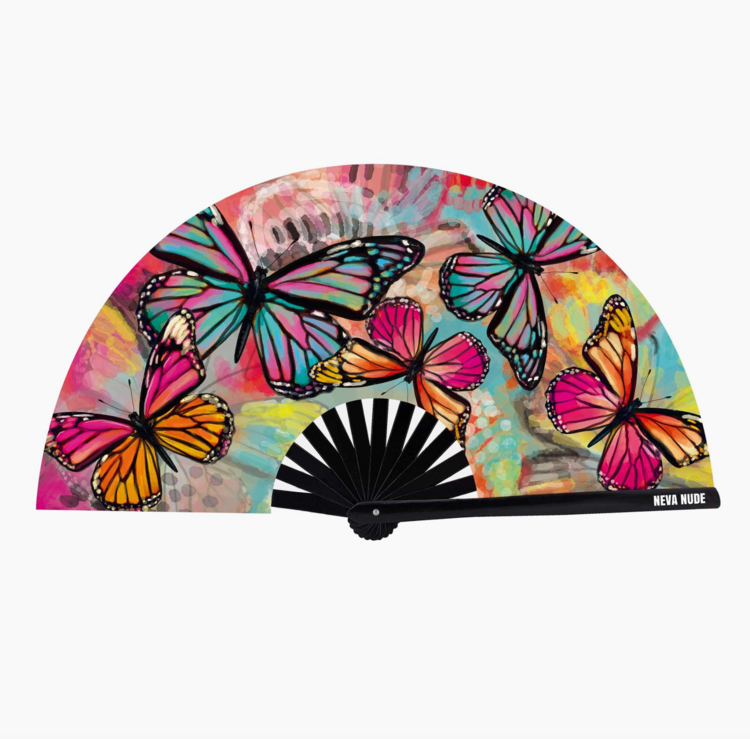 Flutter By Butterfly Super Blacklight Folding Fan