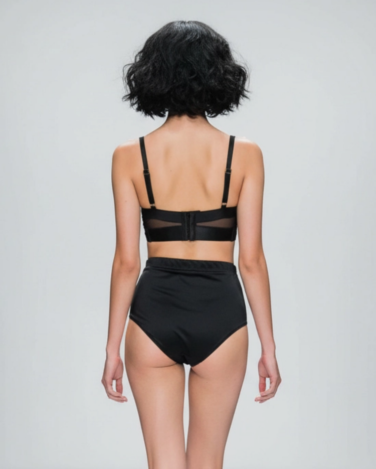 Hoss International 2pc Set with Zipper and Chain Details Black/Gold