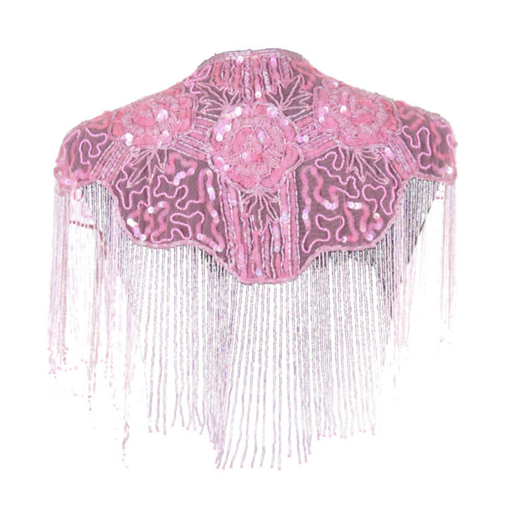 Beaded Art Deco Shoulder Shawl w/ Roses