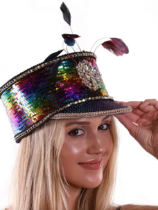 Rainbow Sequin Parade Hat