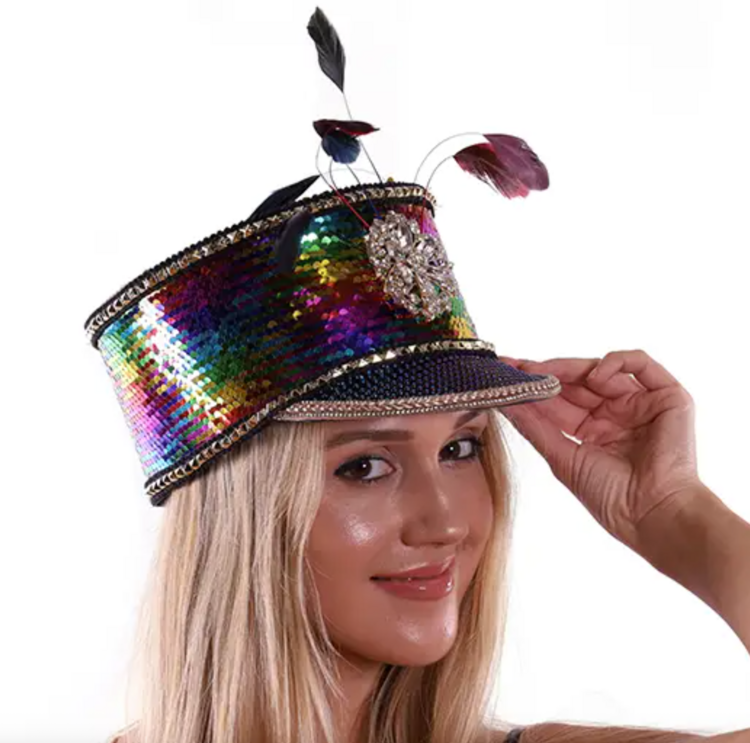 Rainbow Sequin Parade Hat