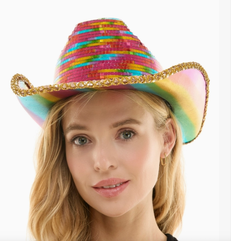 Rainbow Mirrored Cowboy Hat