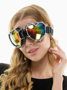 Festival Rave Rhinestone Heart Goggles