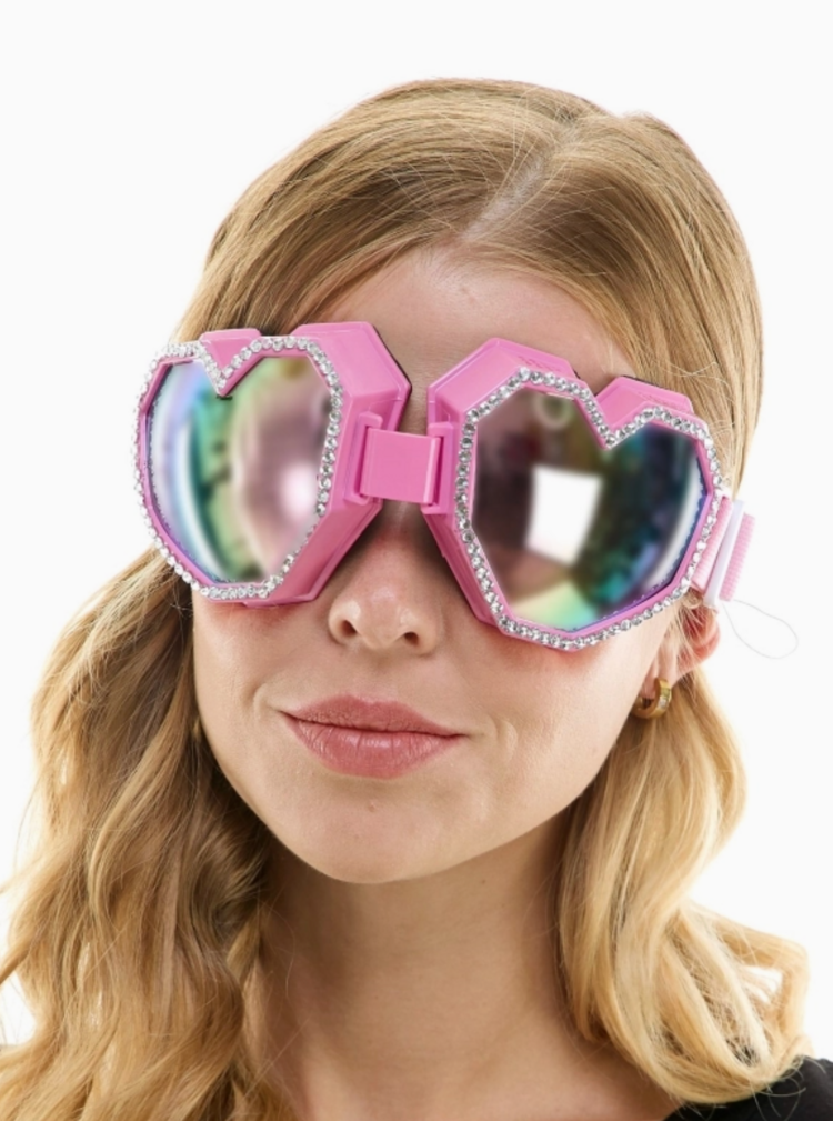 Festival Rave Rhinestone Heart Goggles