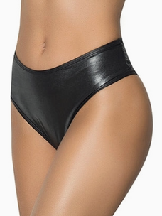Faux Leather High Waist Panty Black