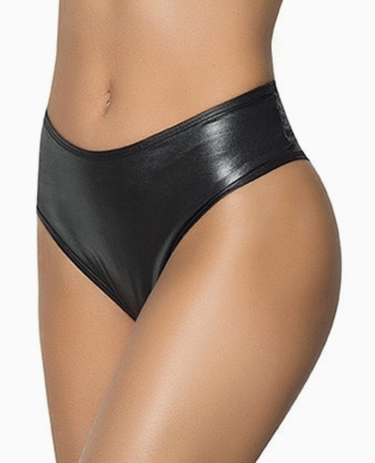 Mapale Faux Leather High Waist Panty Black