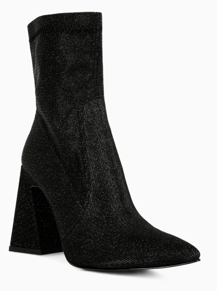 Rag Company Shimmer Block Heel Ankle Boots