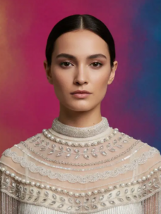 Kismet Nomade Ivory Beaded Pearl Cape