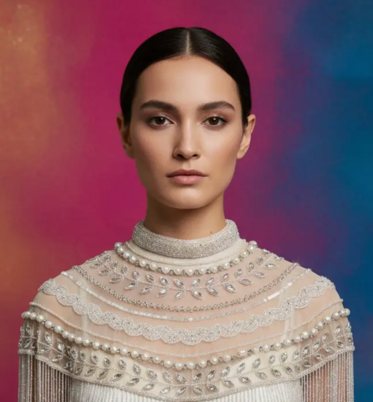 Kismet Nomade Ivory Beaded Pearl Cape