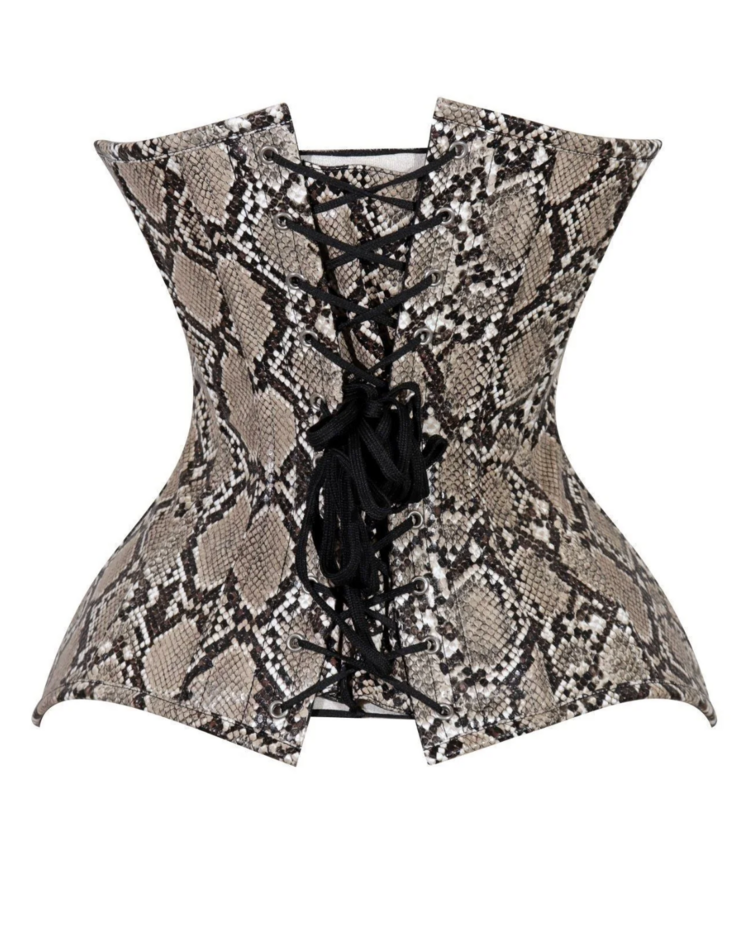 Faux Snake Skin Overbust Corset