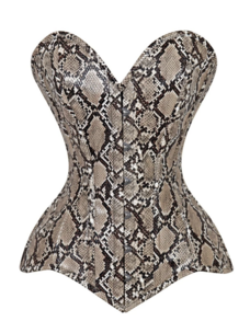 Faux Snake Skin Overbust Corset