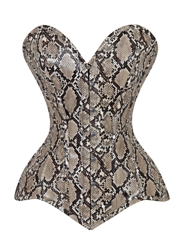Faux Snake Skin Overbust Corset