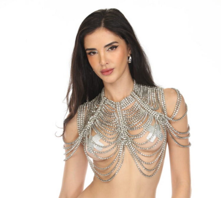 Draping Rhinestones Shawl