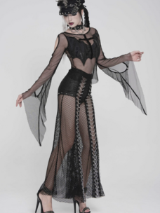 Fishnet Pants with Chain Lacing