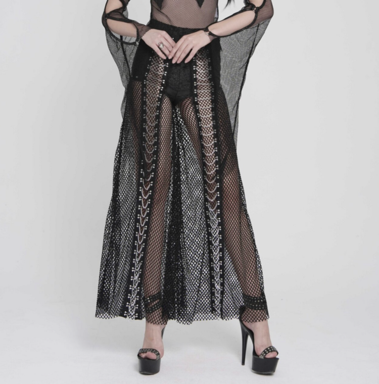 Fishnet Pants with Chain Lacing