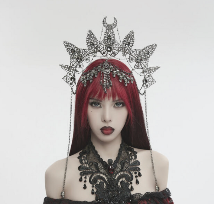 Skull and Moon Chain Crown