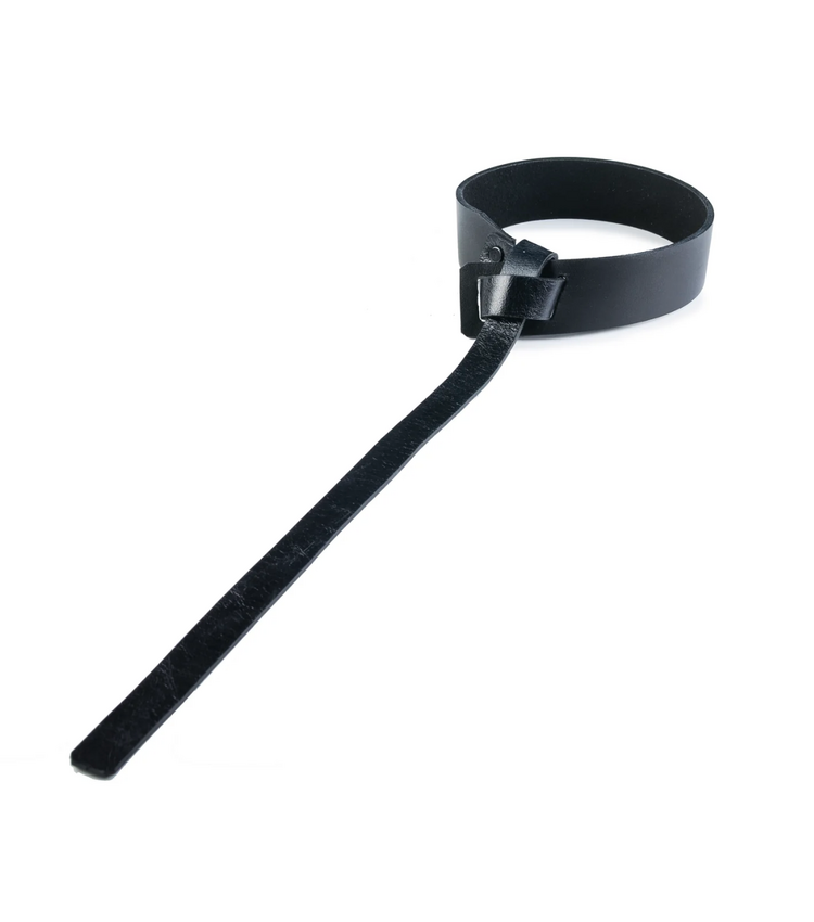 The Dark Italian Leather Restraint Choker Statement Collar Black