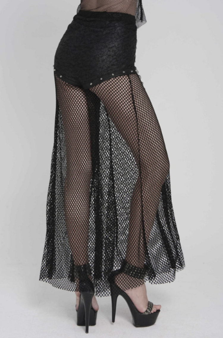 Fishnet Pants with Chain Lacing