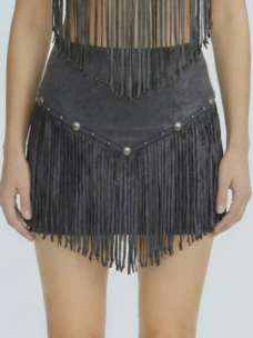 Desert Moon Studded Fringe Skort