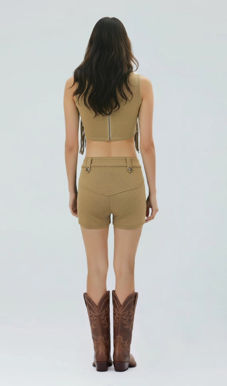Sierra Studded Fringe Mini Shorts