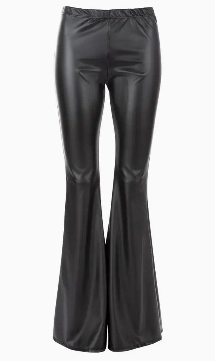 Faux Leather Bell Bottoms