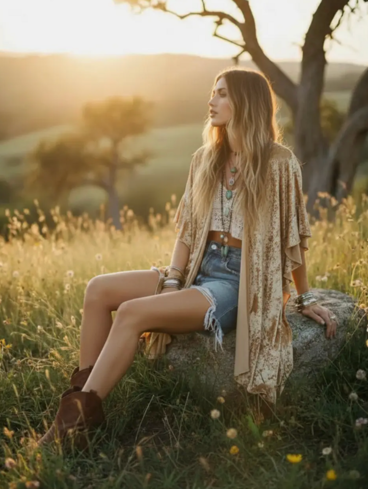 The Hendrix Velvet Kimono Gold