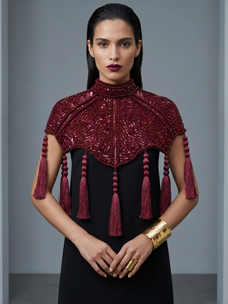 Red Mahogany Empress Tassel Capelet