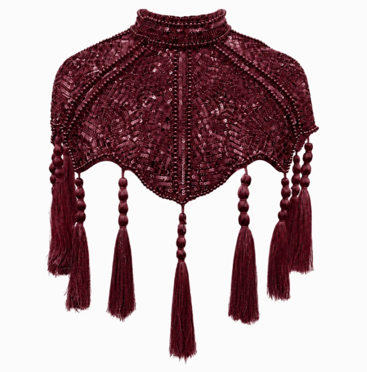 Red Mahogany Empress Tassel Capelet