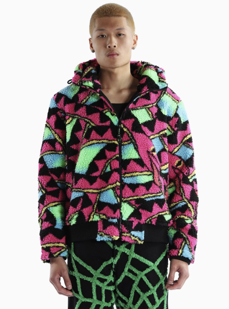 Running Man Sherpa Jacket Ouroboros Multicolor