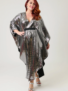 Smak Parlour Silver Mirror Triangle Caftan Dress Plus