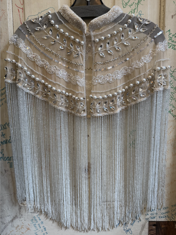 Ivory Beaded Pearl Cape