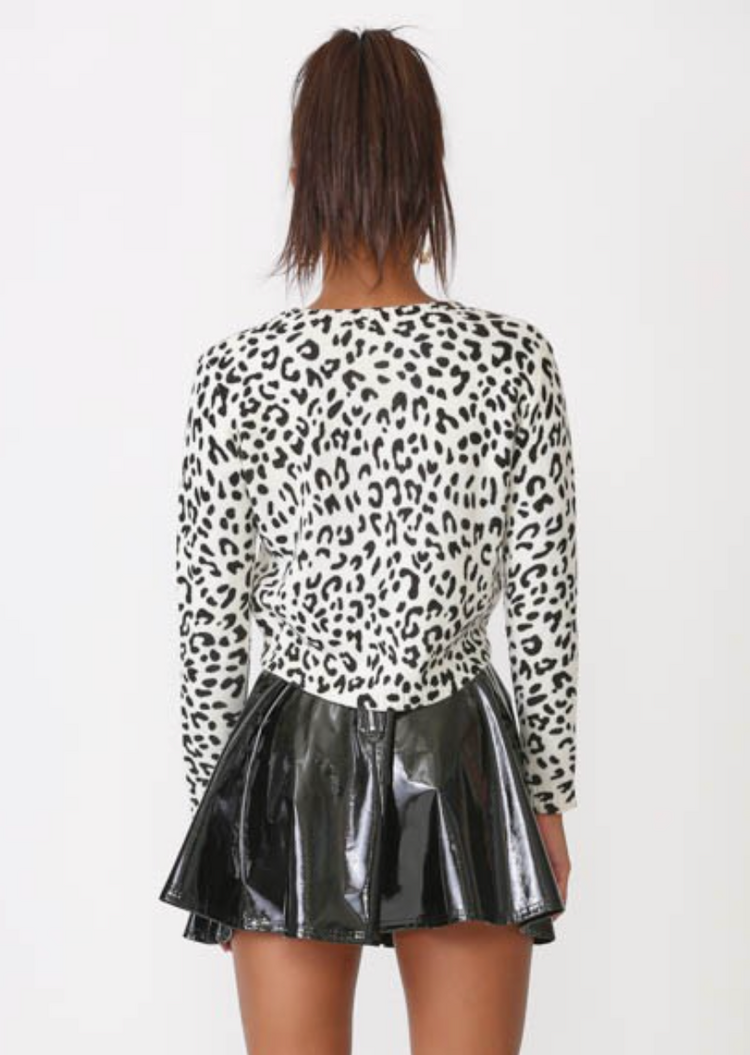 Vinyl Zip Up Skater Skirt