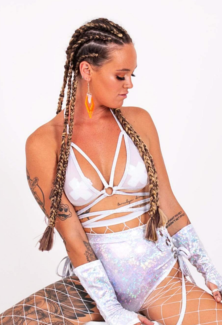 Ultra Booty Lace Up Holographic Hot Pants