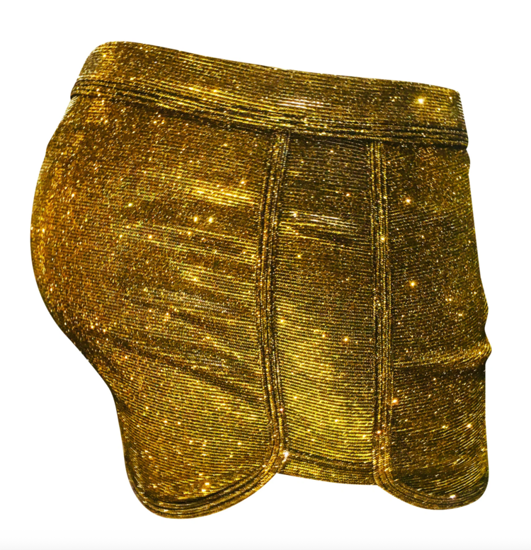 Glitter Booty Shorts with front Pouch