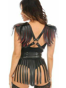 Vegan Leather Fringe Body Harness