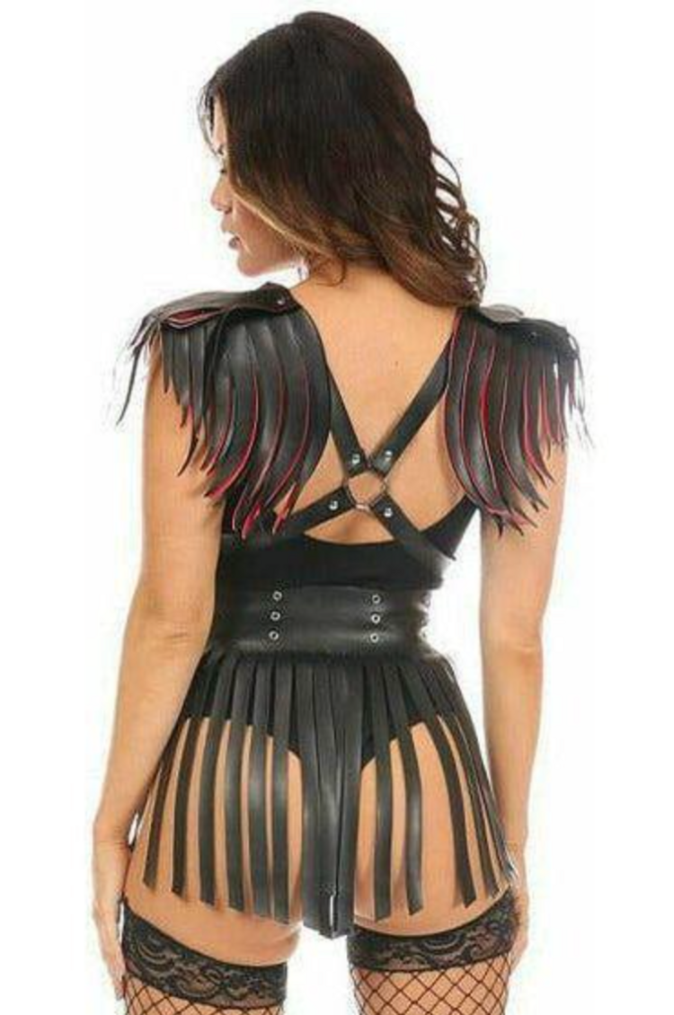 Vegan Leather Fringe Body Harness