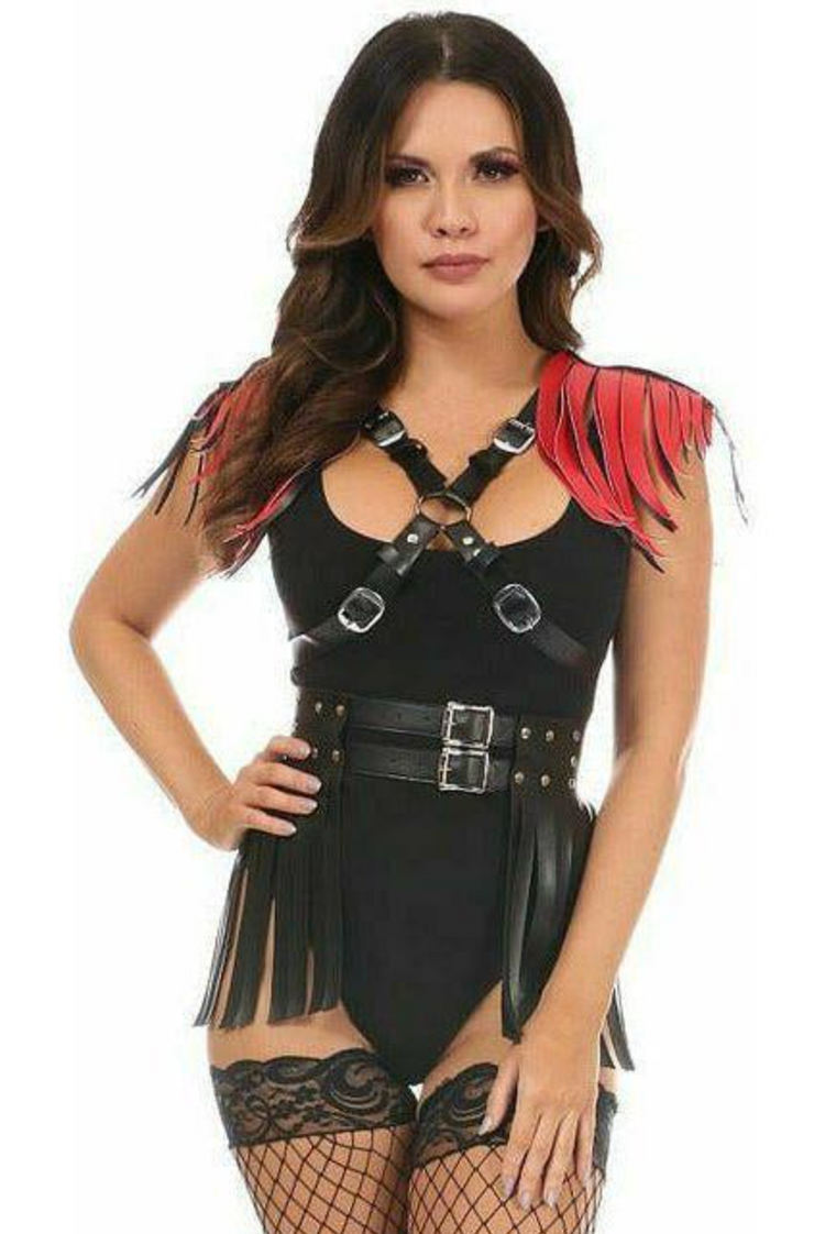 Vegan Leather Fringe Body Harness