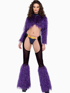 Roma Costume, Inc. Sheer Faux Fur Chaps with Belt