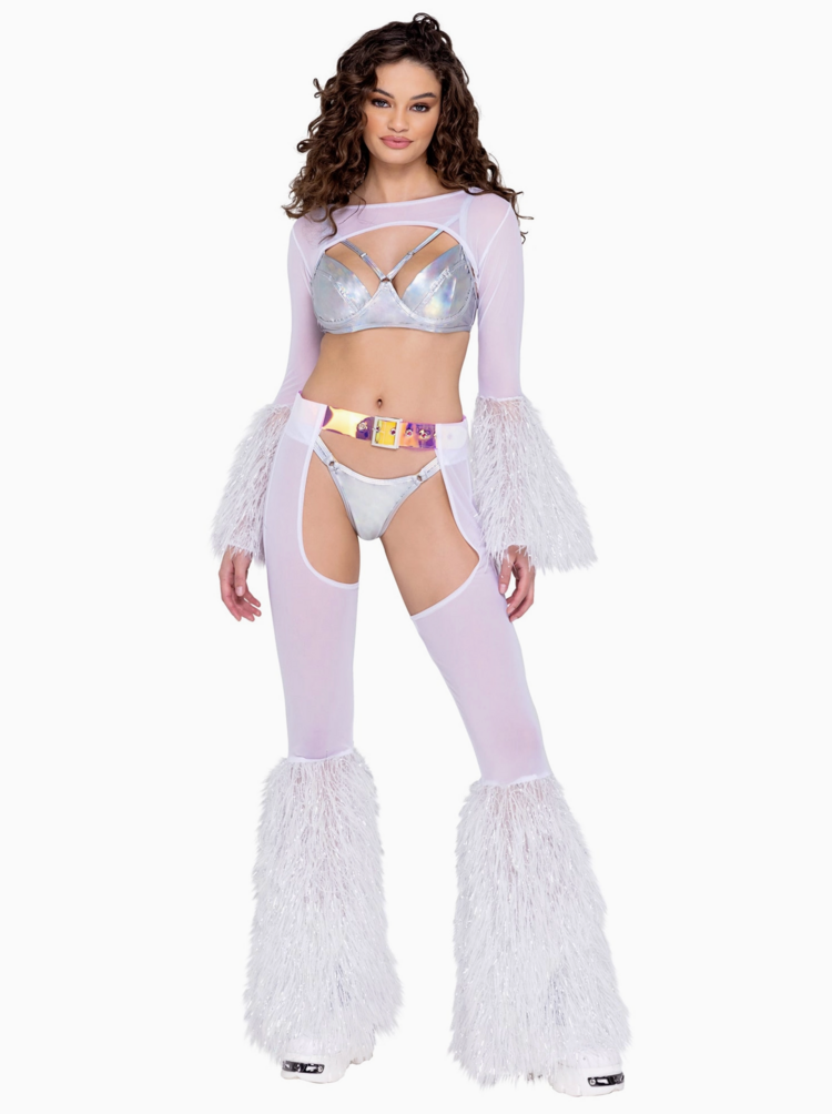 Roma Costume, Inc. Sheer Faux Fur Chaps with Belt