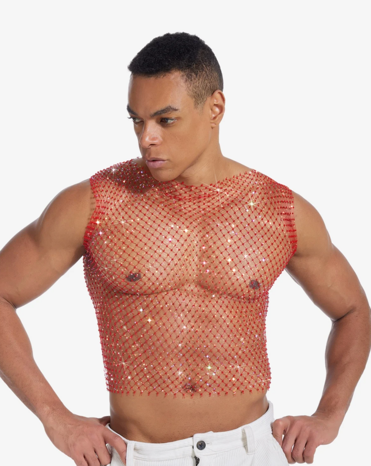 SAS Hong Kong Sparkly Fishnet Crop Top