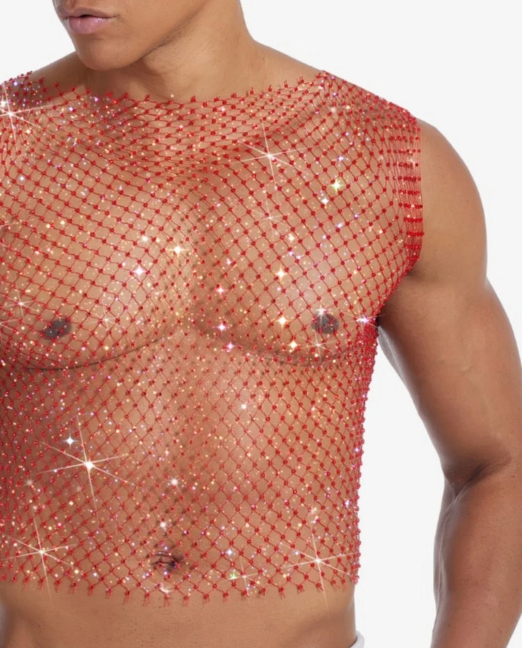 SAS Hong Kong Sparkly Fishnet Crop Top