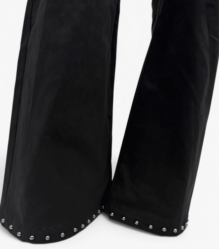 Web Studded Western Jumpsuit Black